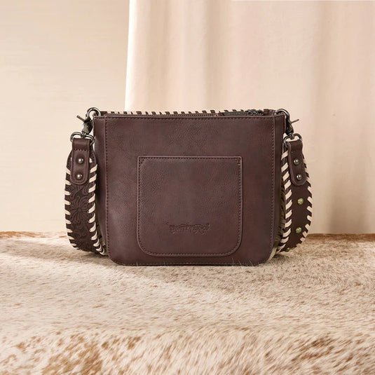 TR207-8360CF - Trinity Ranch Cowhide Fringe Crossbody Bag - Coffee