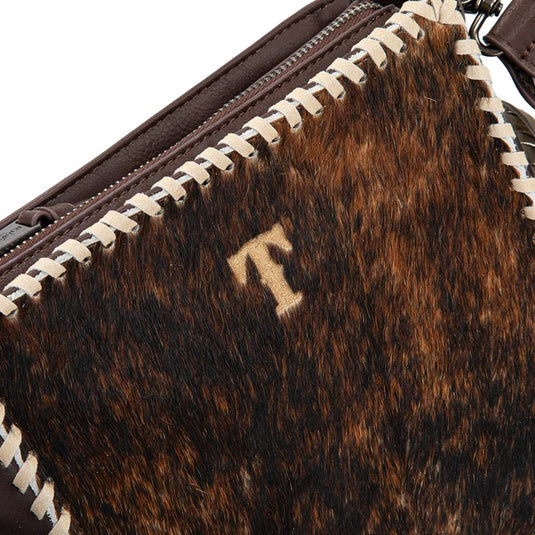 TR207-8360CF - Trinity Ranch Cowhide Fringe Crossbody Bag - Coffee