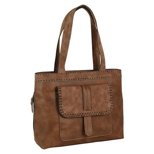 22088713 - Tony Lama Tote Tonal Brown W/Double Stitch Accents