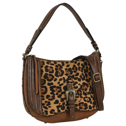 22076594 - Justin Shoulder Bag Cheetah Print W/Brown Trim