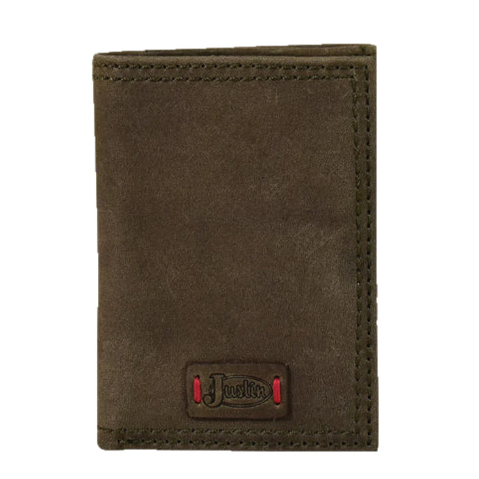 2030765W5 - Justin Men's Tri-Fold Wallet Dark Khaki