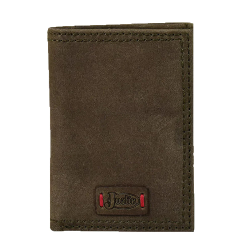 Load image into Gallery viewer, 2030765W5 - Justin Men&#39;s Tri-Fold Wallet Dark Khaki
