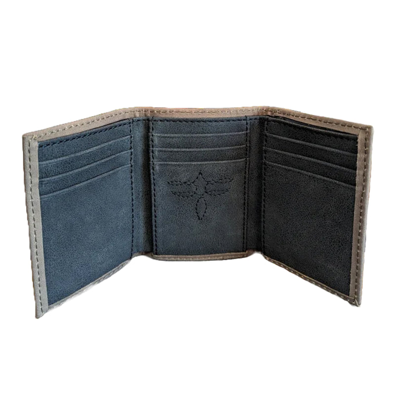 Load image into Gallery viewer, 2030765W5 - Justin Men&#39;s Tri-Fold Wallet Dark Khaki
