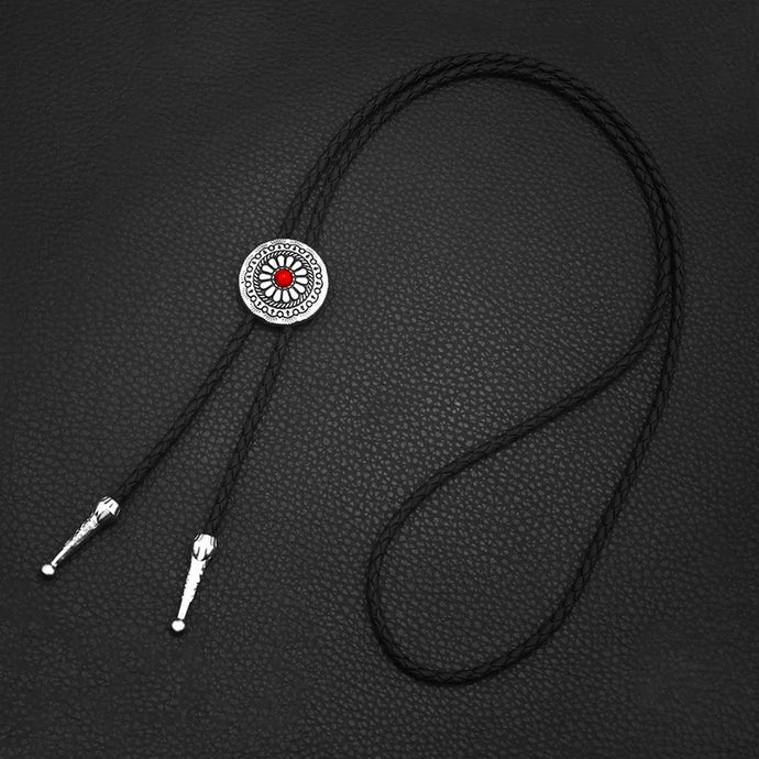 NIHBO9 - Red Stone Silver Bolo