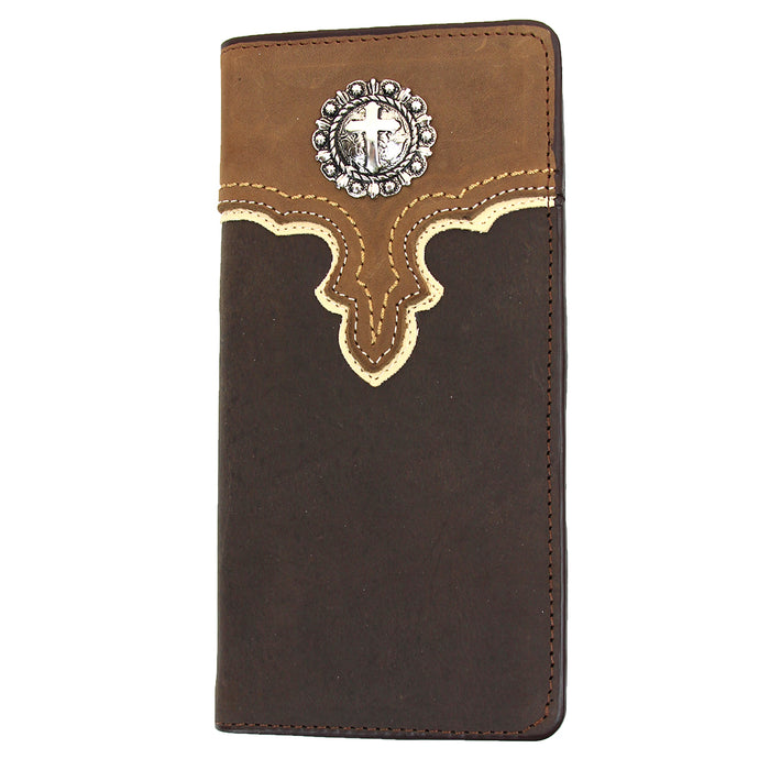 W108 - RockinLeather Rodeo Wallet w/ Cross Concho