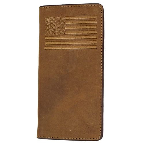 W127 - RockinLeather Rodeo Wallet w/ Embroidered Flag