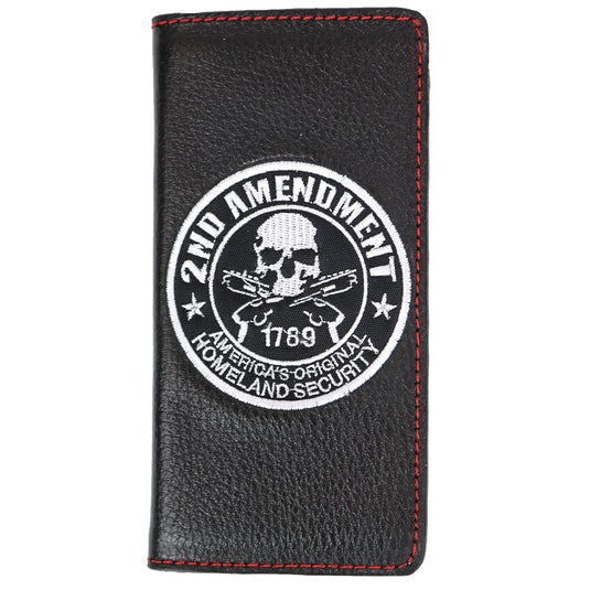 W128 - RockinLeather Rodeo Wallet w/ Embroidered 2nd Amendment