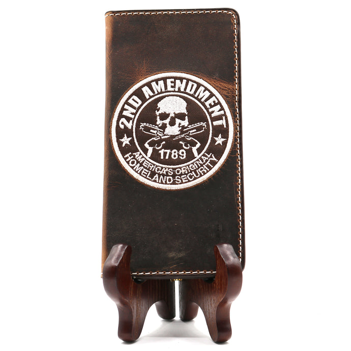 W129 - RockinLeather Rodeo Wallet w/ Embroidered 2nd Amendment