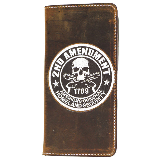 W129 - RockinLeather Rodeo Wallet w/ Embroidered 2nd Amendment