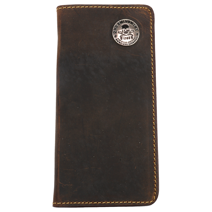 W136 - RockinLeather Brown 2nd Amendment Concho Rodeo Wallet