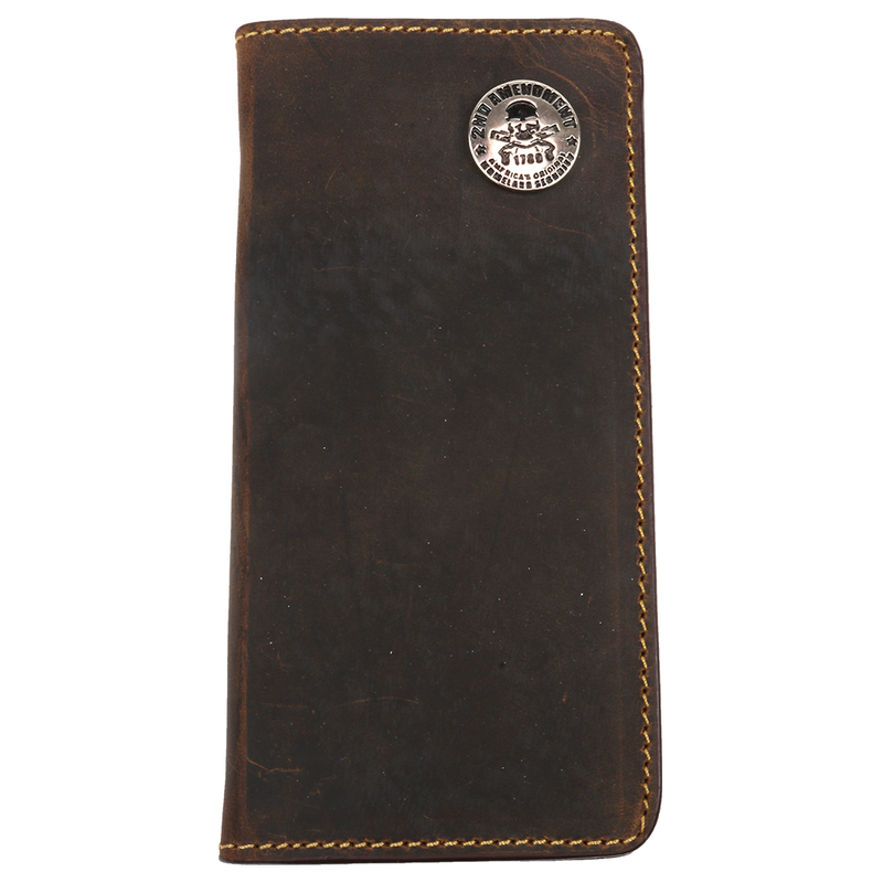 Load image into Gallery viewer, W136 - RockinLeather Brown 2nd Amendment Concho Rodeo Wallet
