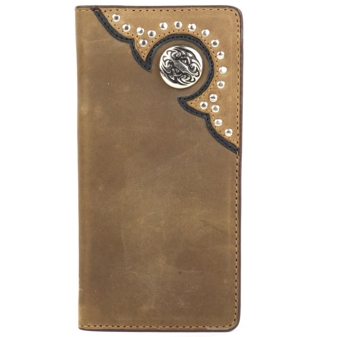 W143 - RockinLeather Rodeo Wallet with Concho & Overlay
