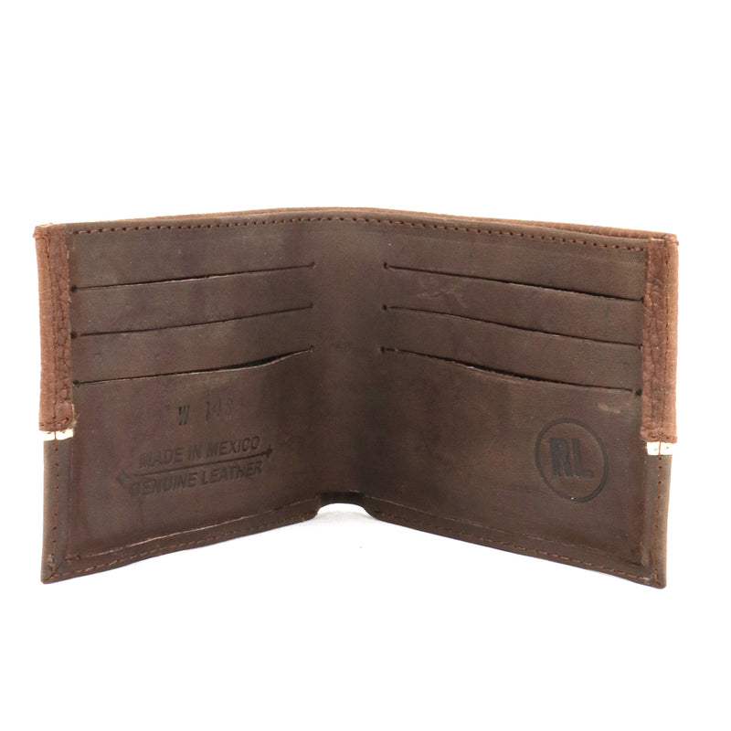 Load image into Gallery viewer, W148 - RockinLeather BiFold Wallet with Cowboy Prayer Leather Patch
