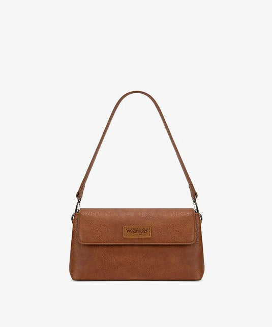 WG-HB-573-2003-BR - Wrangler Retro Flap Shoulder Bag - Brown