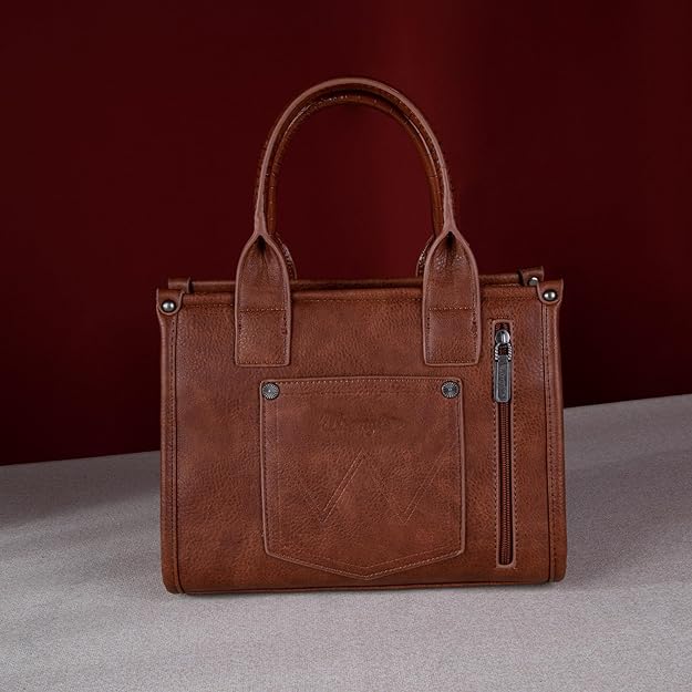 Load image into Gallery viewer, WG102-8120SLP - Wrangler Leopard Print Concealed Carry Tote/Crossbody Leopard
