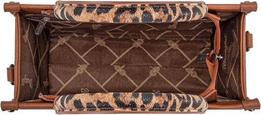 WG102-8120SLP - Wrangler Leopard Print Concealed Carry Tote/Crossbody Leopard
