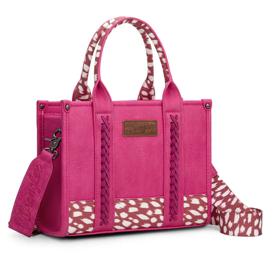 WG-HB-102-8120S-DR-PK (SP-WG102-8120SDEER PK) - Wrangler Deer Print Concealed Carry Tote/Crossbody - Pink