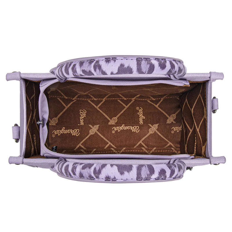 Load image into Gallery viewer, WG102-8120SLP-PP - Wrangler Leopard Print Concealed Carry Tote/Crossbody - Leopard-Purple
