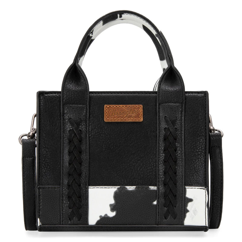 Load image into Gallery viewer, WG-HB-102-8120S-BK (WG102-8120SBK) - Wrangler Cow Print Concealed Carry Tote/Crossbody - Black
