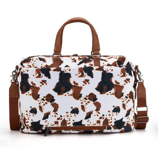 WG133-5110BR -  Wrangler Cow Print Collection Weekender Bag - Brown