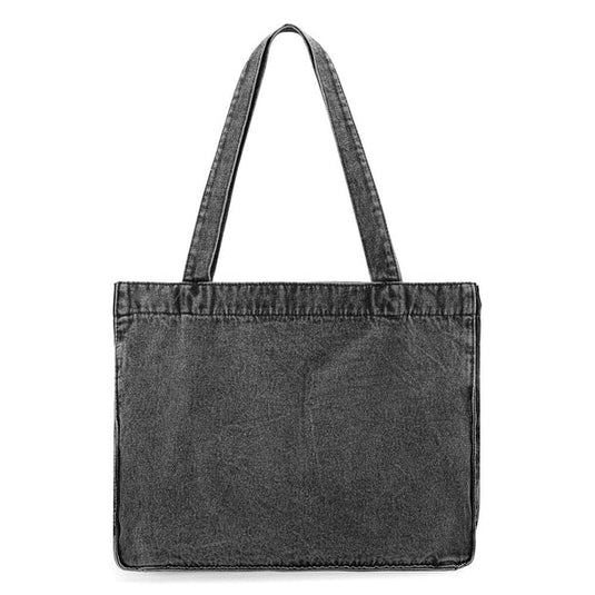 WG143-2006BK - Wrangler Stitch Denim Tote Bag - Black