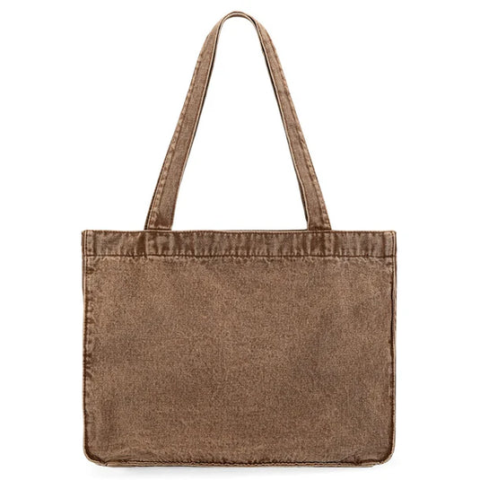 WG143-2006BR - Wrangler Stitch Denim Tote Bag - Brown