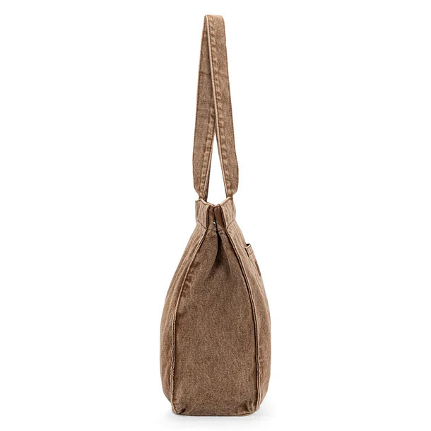 Load image into Gallery viewer, WG143-2006BR - Wrangler Stitch Denim Tote Bag - Brown
