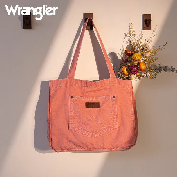 Load image into Gallery viewer, WG143-2006PK - Wrangler Stitch Denim Tote Bag - Pink
