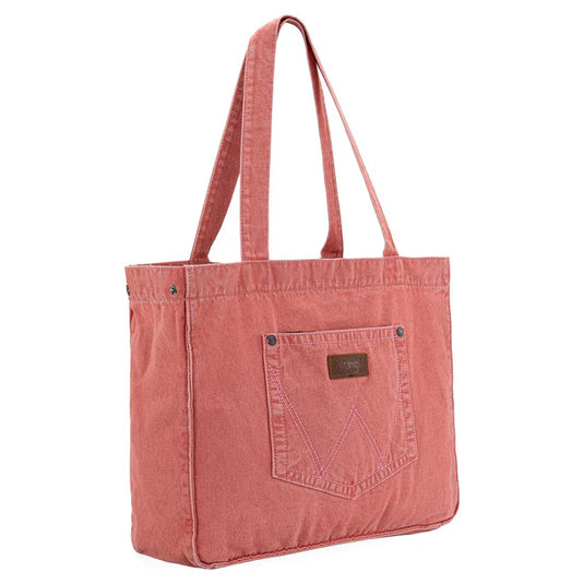 WG143-2006PK - Wrangler Stitch Denim Tote Bag - Pink