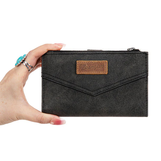WG162-W0333BK - Wrangler Card Holder Bi-Fold Wallet - Black