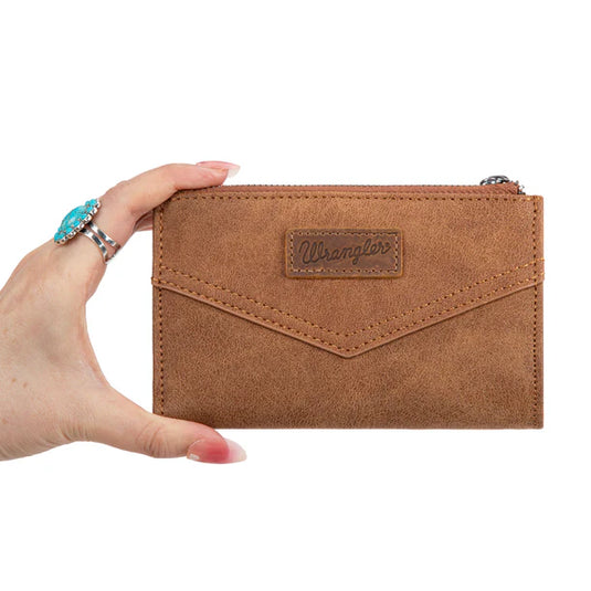 WG162-W0333BR - Wrangler Card Holder Bi-Fold Wallet - Brown
