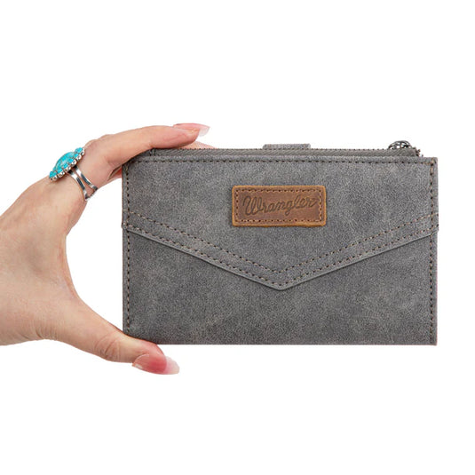 WG162-W0333GY - Wrangler Card Holder Bi-Fold Wallet - Grey
