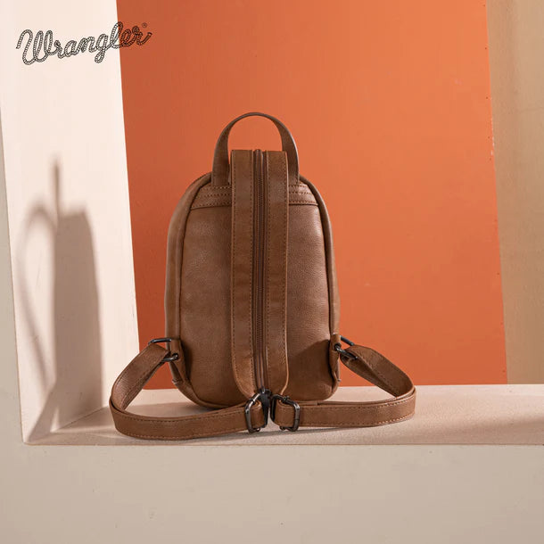 Load image into Gallery viewer, WG164-210JN - Wrangler Denim Patchwork Mini Backpack w/Detachable Coin Pouch - Jean
