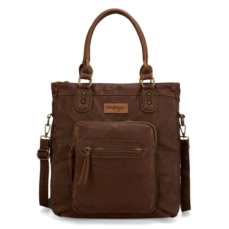 Load image into Gallery viewer, WG165-1110BR - Wrangler Slouchy Tote/Crossbody - Brown
