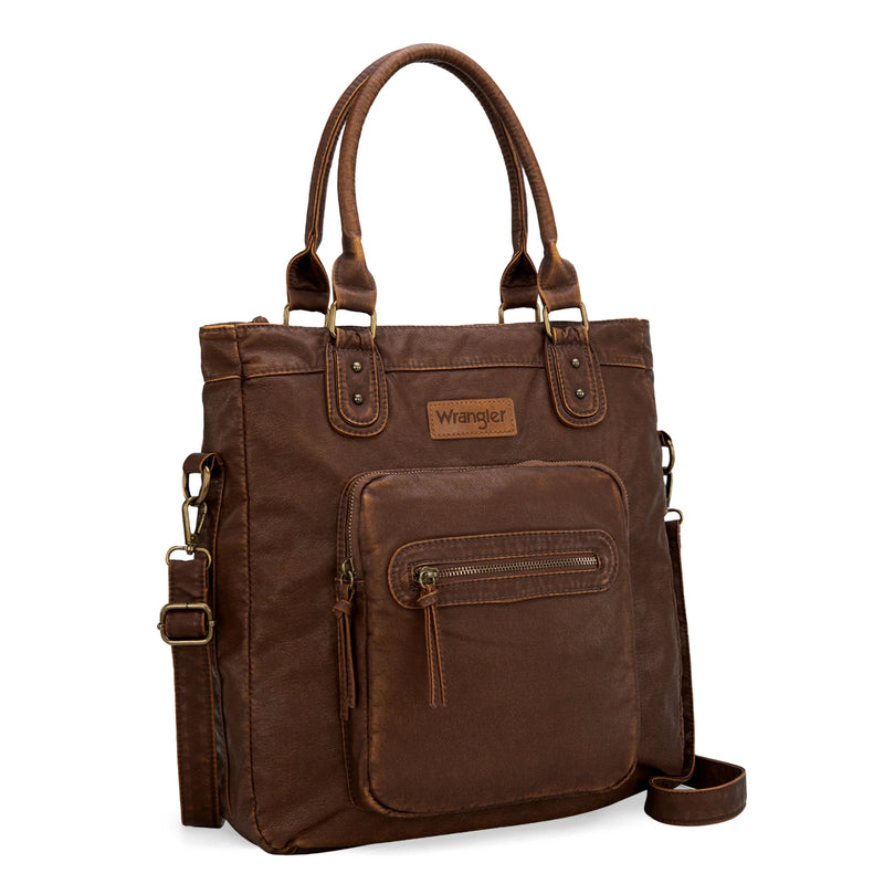 Load image into Gallery viewer, WG165-1110BR - Wrangler Slouchy Tote/Crossbody - Brown
