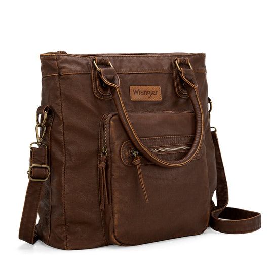 WG165-1110BR - Wrangler Slouchy Tote/Crossbody - Brown