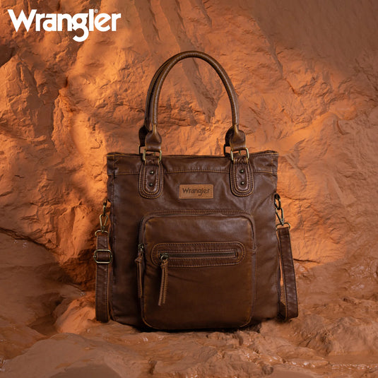 WG165-1110BR - Wrangler Slouchy Tote/Crossbody - Brown