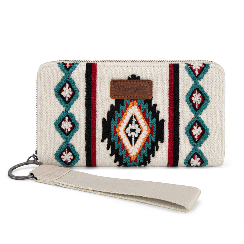 Load image into Gallery viewer, WG174-W0062BG - Wrangler Southwestern Knitted Wallet/Wristlet - Beige

