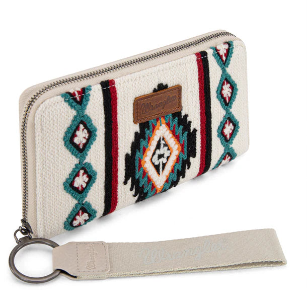 Load image into Gallery viewer, WG174-W0062BG - Wrangler Southwestern Knitted Wallet/Wristlet - Beige
