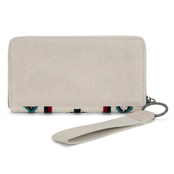Load image into Gallery viewer, WG174-W0062BG - Wrangler Southwestern Knitted Wallet/Wristlet - Beige
