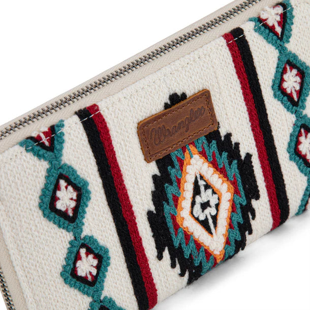 Load image into Gallery viewer, WG174-W0062BG - Wrangler Southwestern Knitted Wallet/Wristlet - Beige
