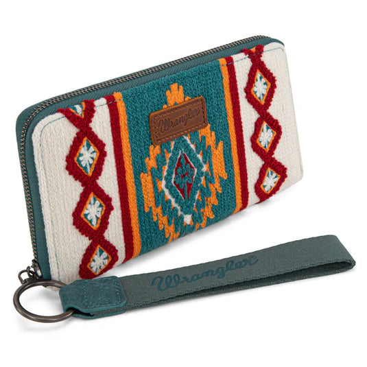 WG174-W0062NY - Wrangler Southwestern Knitted Wallet/Wristlet - Navy