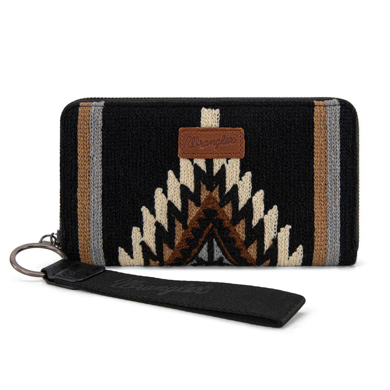 Load image into Gallery viewer, WG174-W006BK - Wrangler Southwestern Knitted Wallet/Wristlet - Black
