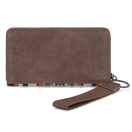 WG174-W006CF - Wrangler Southwestern Knitted Wallet/Wristlet - Coffee