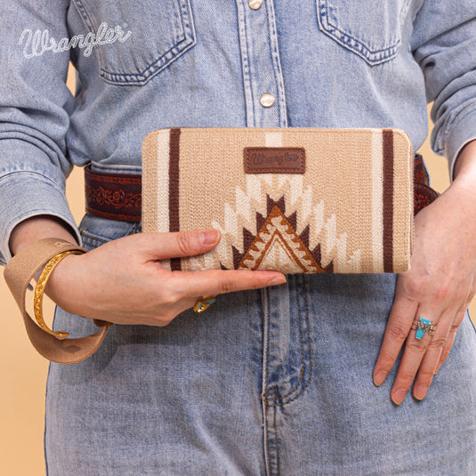WG174-W006KH - Wrangler Southwestern Knitted Wallet/Wristlet - Khaki