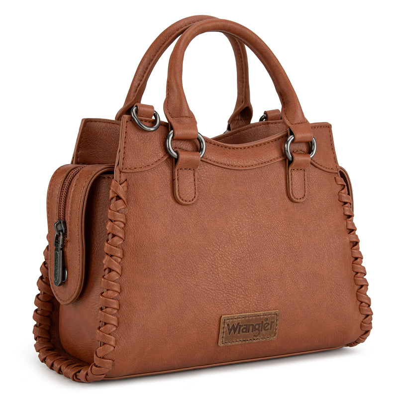 Load image into Gallery viewer, WG183-8300BR - Wrangler Carry-All Whipstitch Tote/Crossbody - Brown
