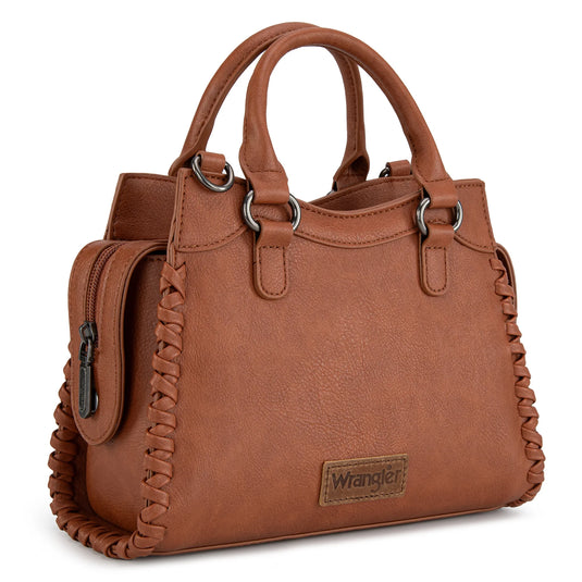 WG183-8300BR - Wrangler Carry-All Whipstitch Tote/Crossbody - Brown