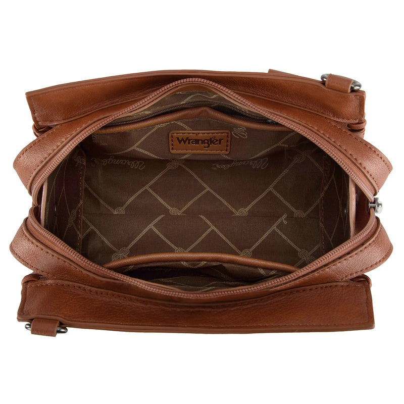 Load image into Gallery viewer, WG183-8300BR - Wrangler Carry-All Whipstitch Tote/Crossbody - Brown
