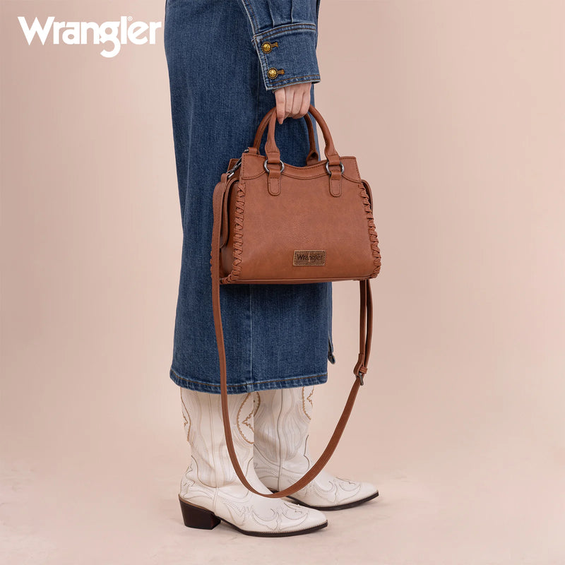 Load image into Gallery viewer, WG183-8300BR - Wrangler Carry-All Whipstitch Tote/Crossbody - Brown
