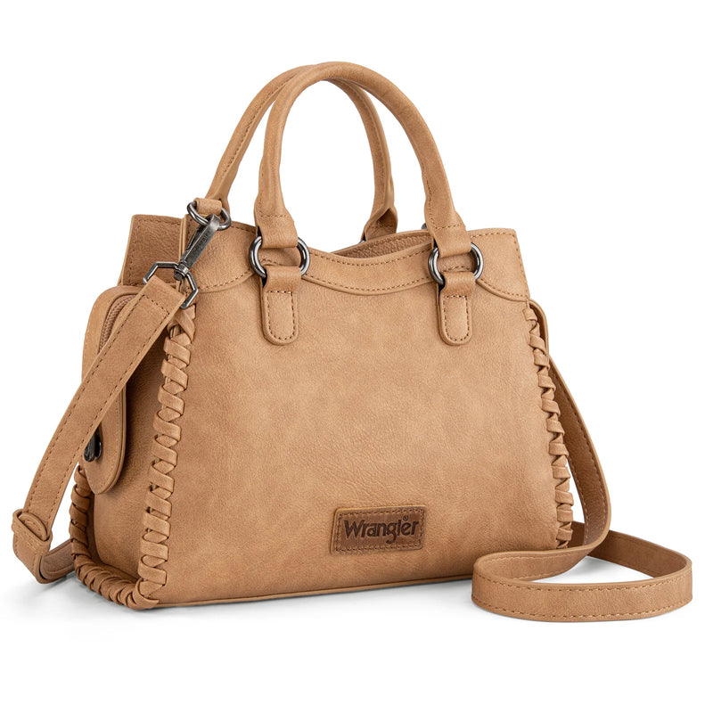 Load image into Gallery viewer, WG183-8300LBR - Wrangler Carry-All Whipstitch Tote/Crossbody - Light Brown
